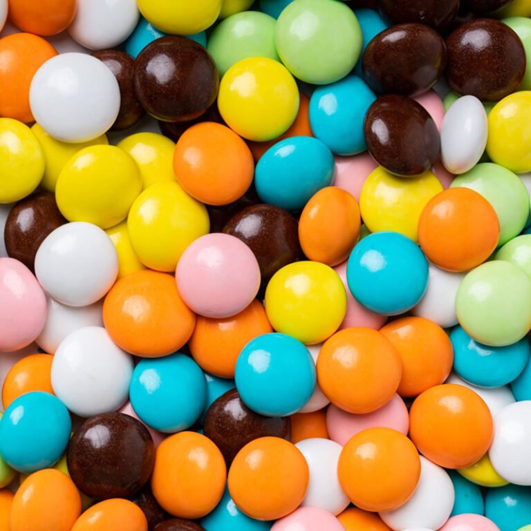 Colourful sugar-coated chocolate beans