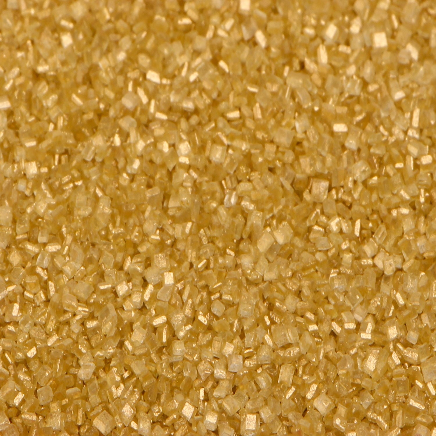 Gold metallic-like sanding sugar crystals for celebration and gifting bakery products