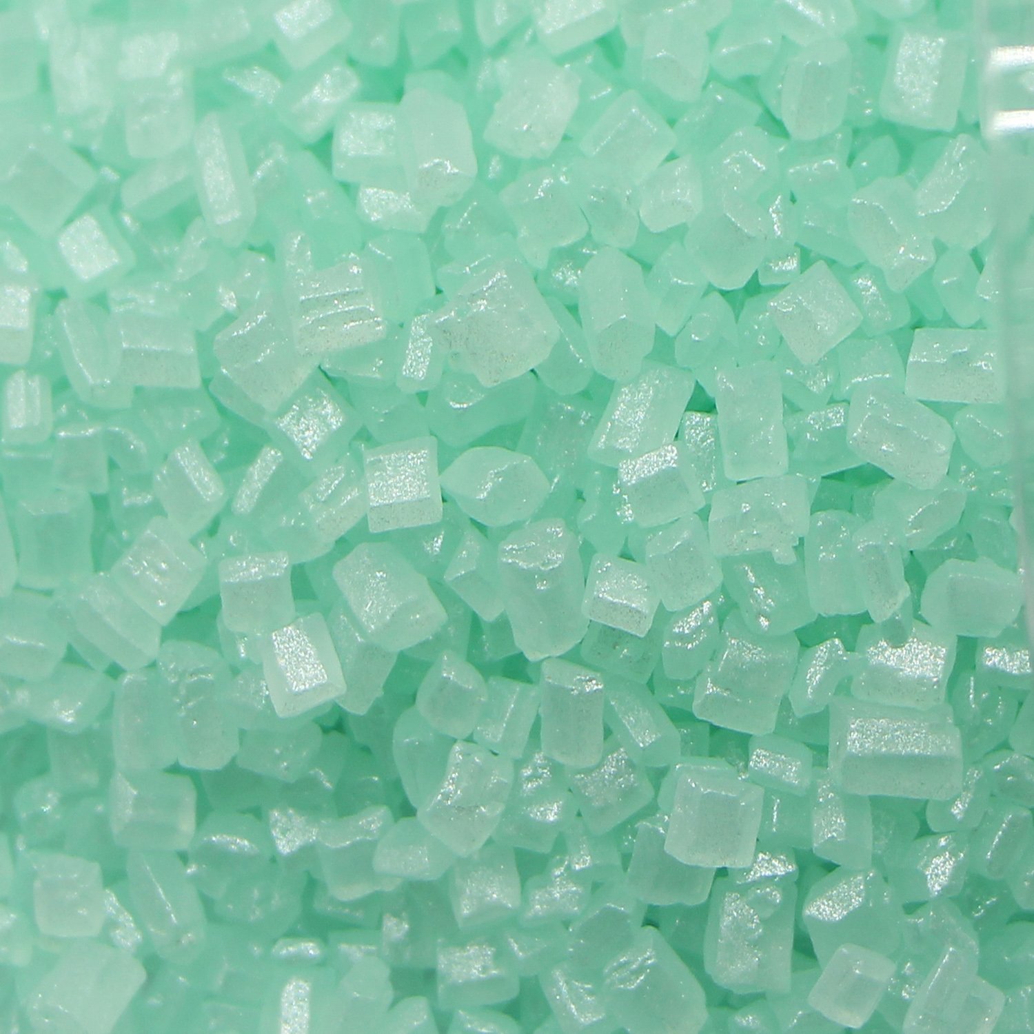 Mint green coarse sanding sugar crystals for clean-label bakery programs