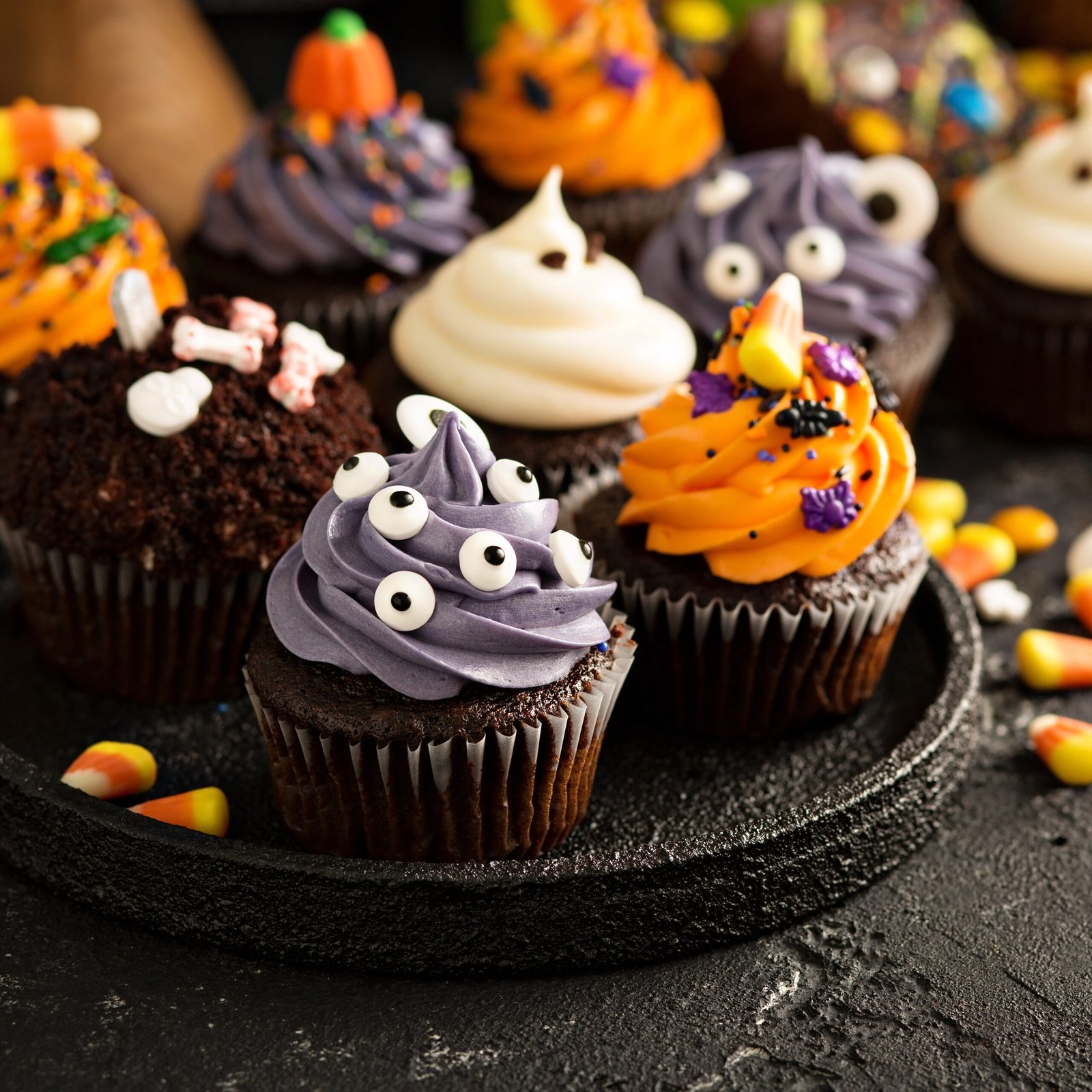 Halloween cupcakes shape sprinkles press candy