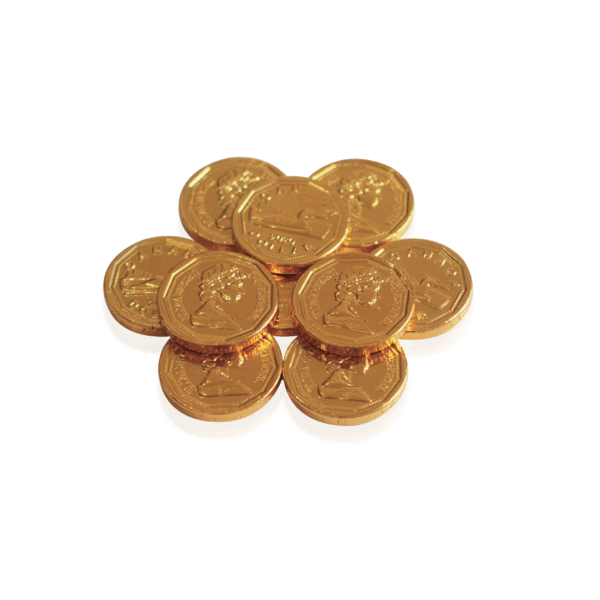 Embossed gold foil chocolate coins for Hanukkah gelt