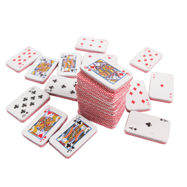 Playing-card chocolates with custom printed foil