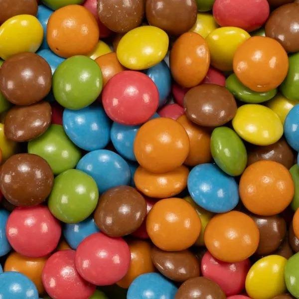 Colourful sugar-coated chocolate beans