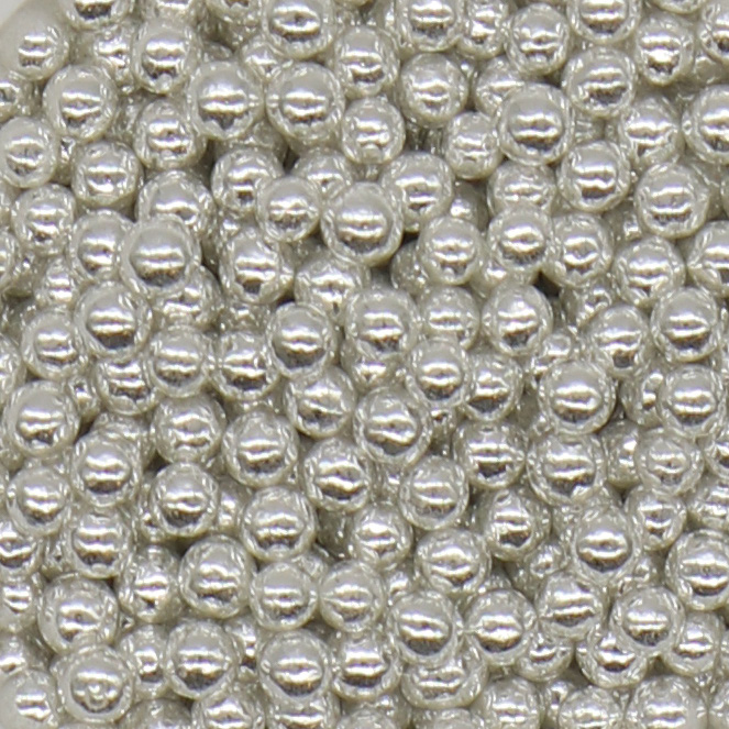 Super silver metallic sugar pearls with a high-shine mirror finish