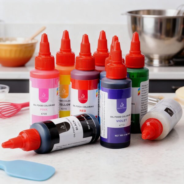 Gel food colouring bottles