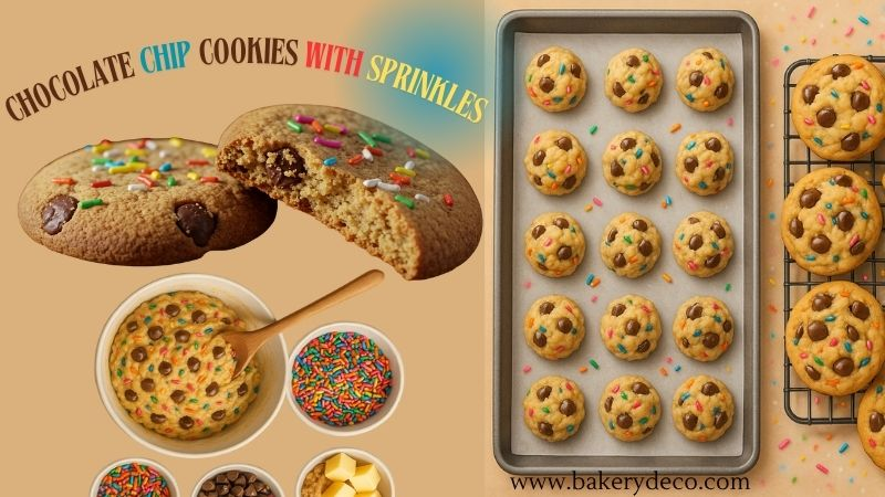 Chocolate chip cookies with sprinkles