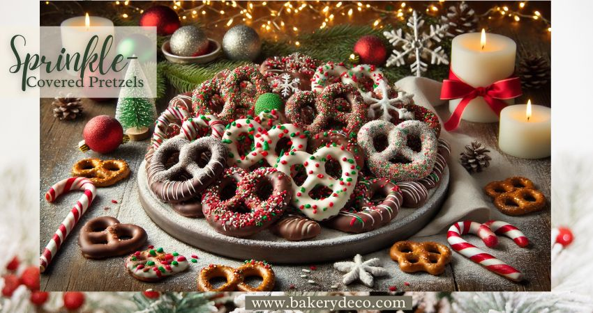 Sprinkles covered pretzels