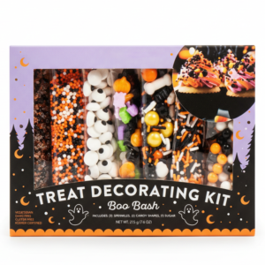 Halloween colour themed sprinkle decorating kit box