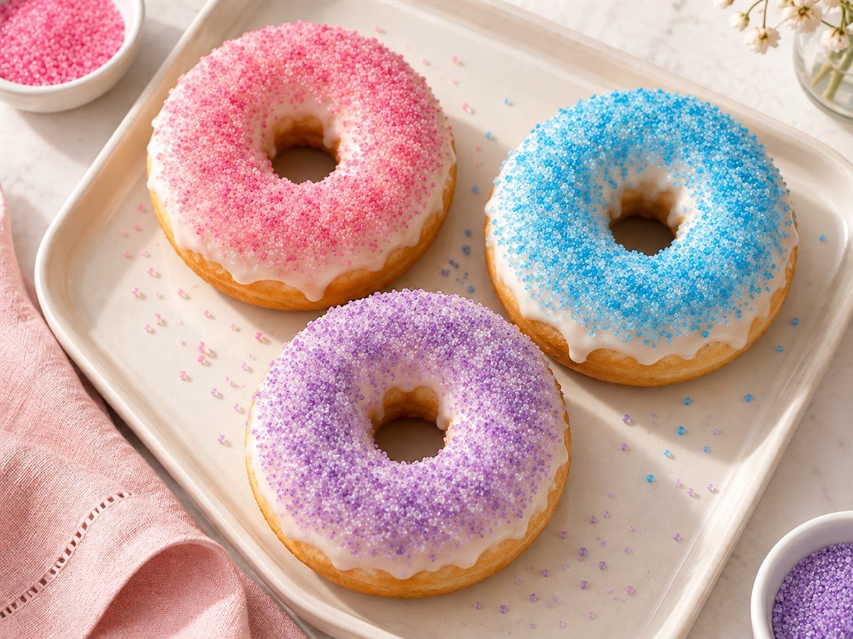 Donuts with sanding suagr sprinkles