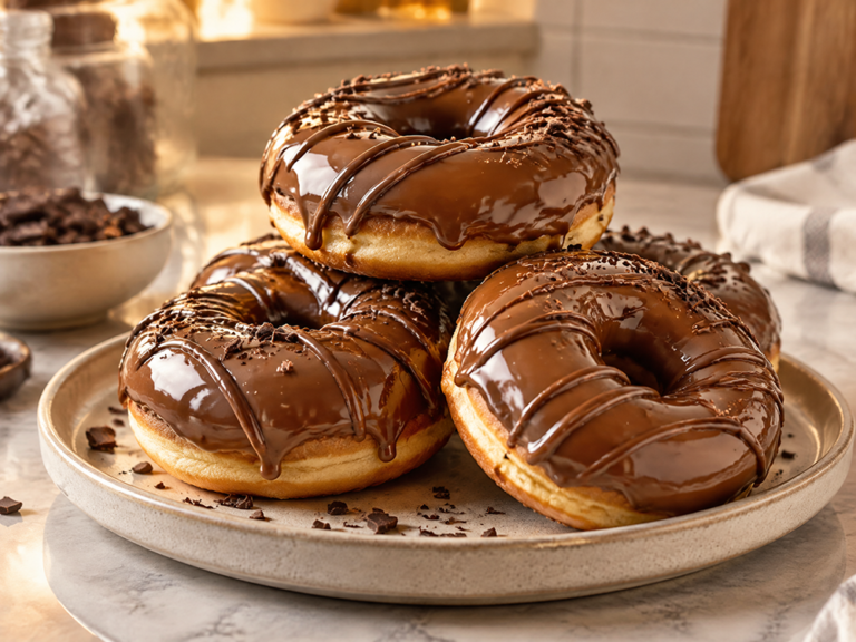 Chocolate-glazed donuts