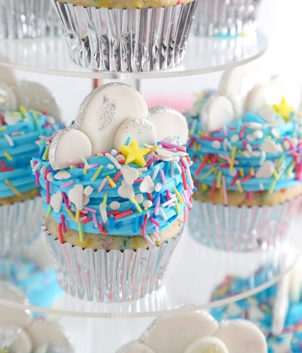 Confetti Cupcakes with Pineapple Filling